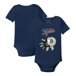 Infant Tiny Turnip Navy Detroit Tigers Baseball Tear Bodysuit