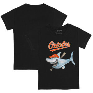 Toddler Tiny Turnip Black Baltimore Orioles Shark T-Shirt