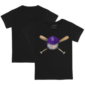 Youth Tiny Turnip Black Colorado Rockies Hat Crossbats T-Shirt