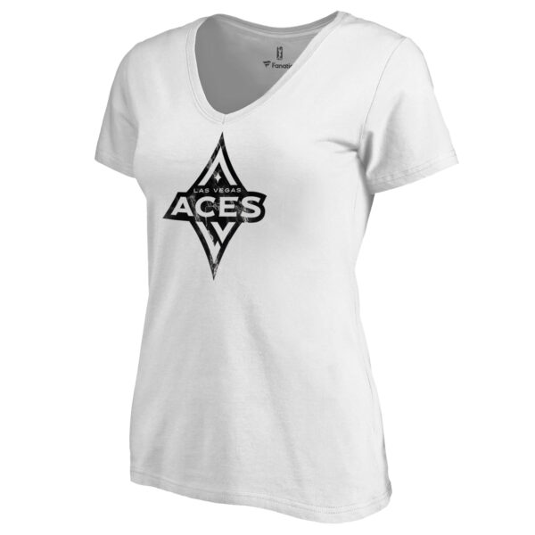 Women's White Las Vegas Aces Marble V-Neck T-Shirt