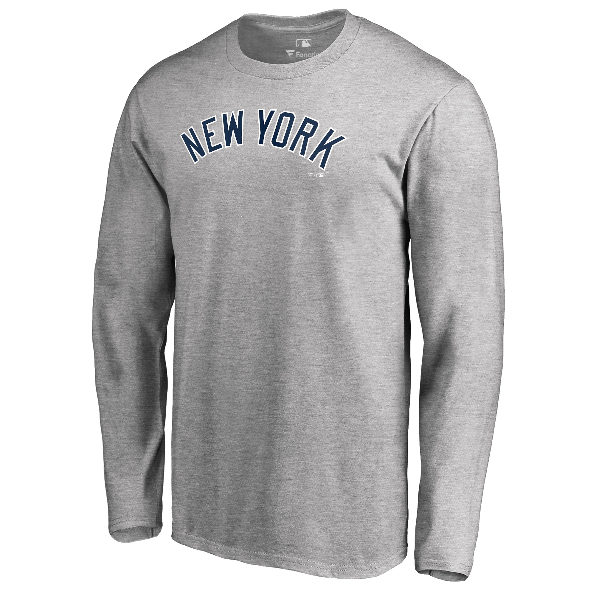 Men's Heathered Gray New York Yankees Team Wordmark Long Sleeve T-Shirt - Image 3