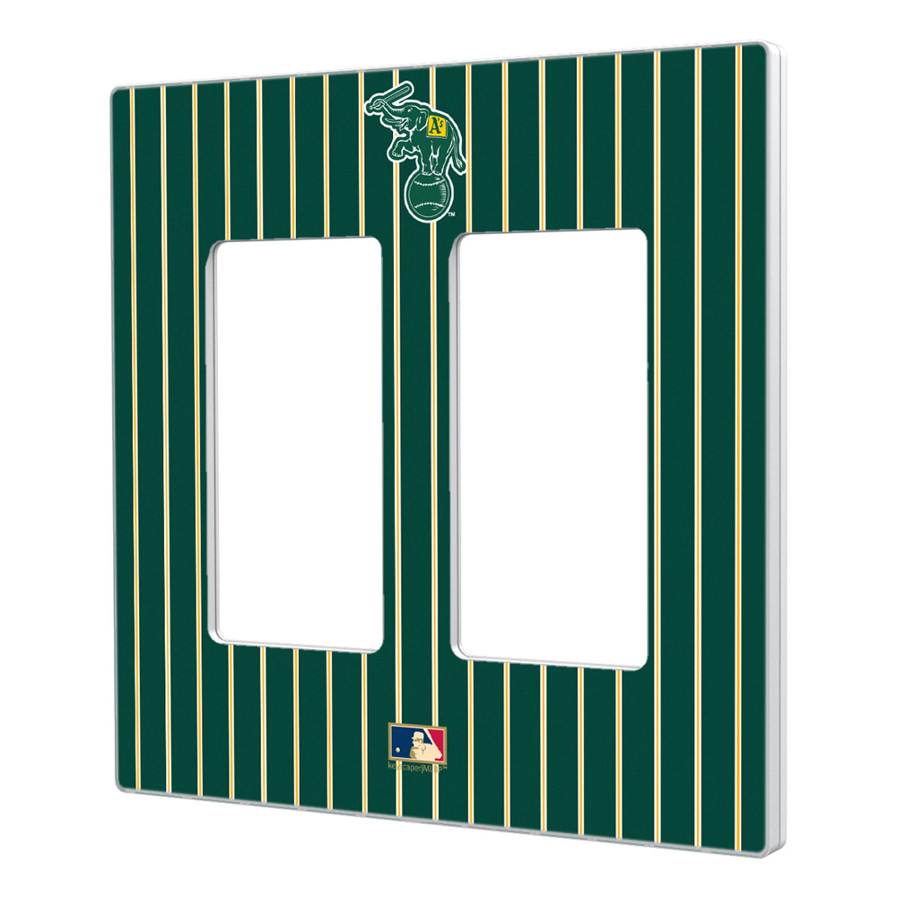 Oakland Athletics 1988 Cooperstown Pinstripe Double Rocker Light Switch Plate