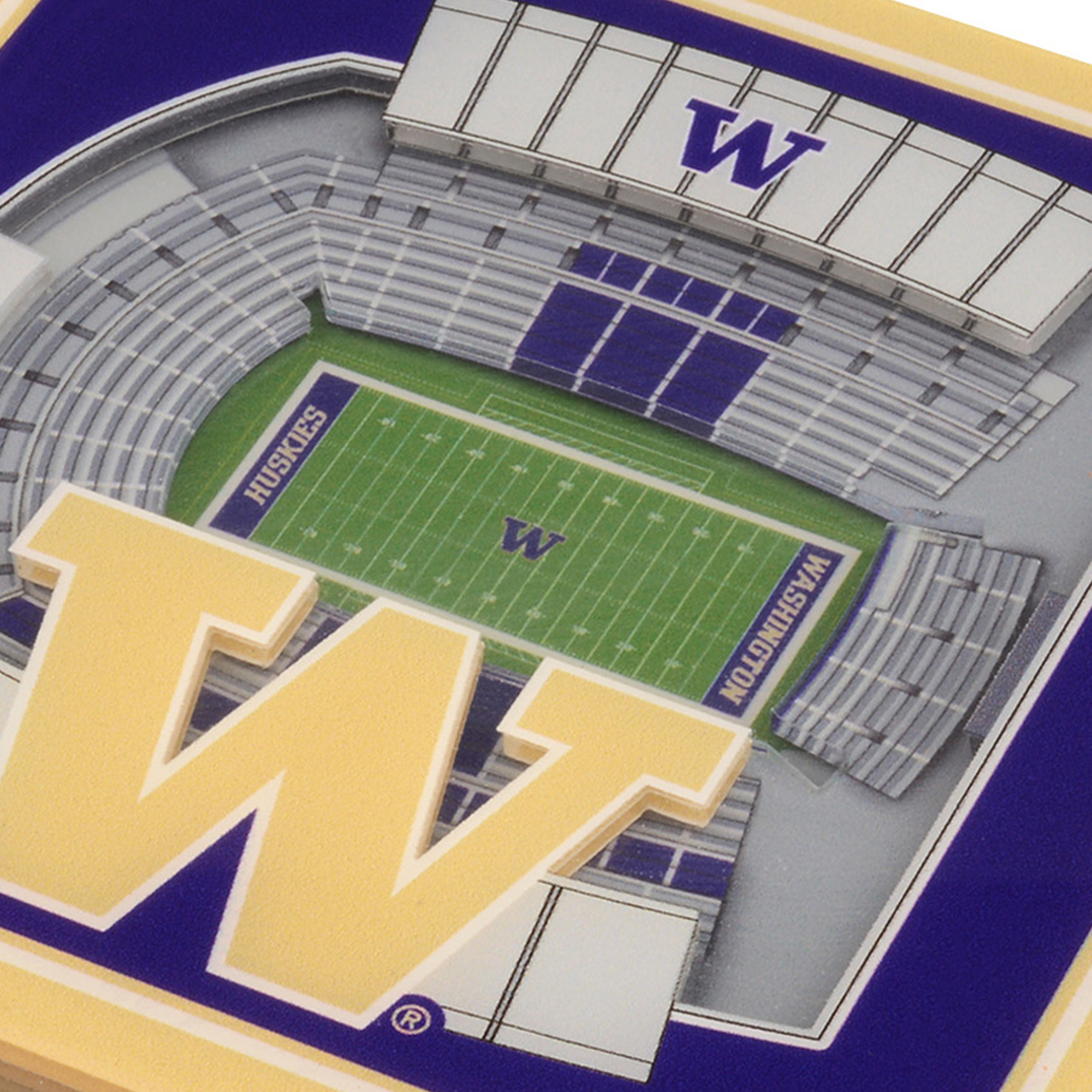 Purple Washington Huskies 3D StadiumViews Coasters - Image 10