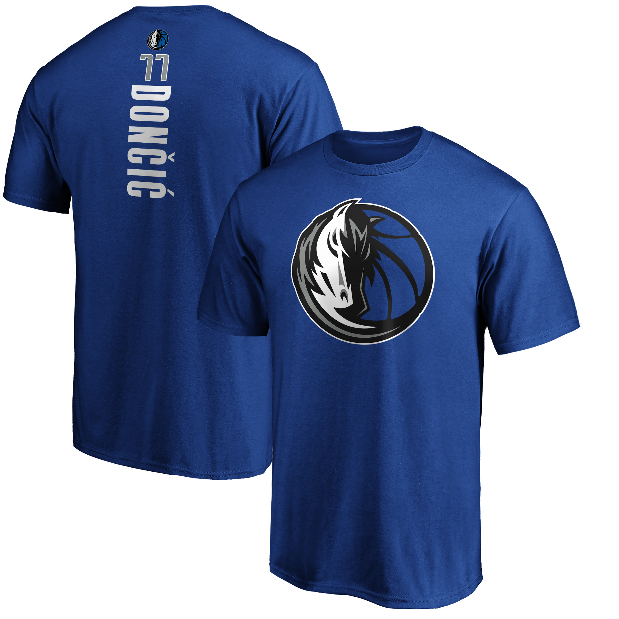 Men's Luka Doncic Royal Dallas Mavericks Team Playmaker Name & Number T-Shirt