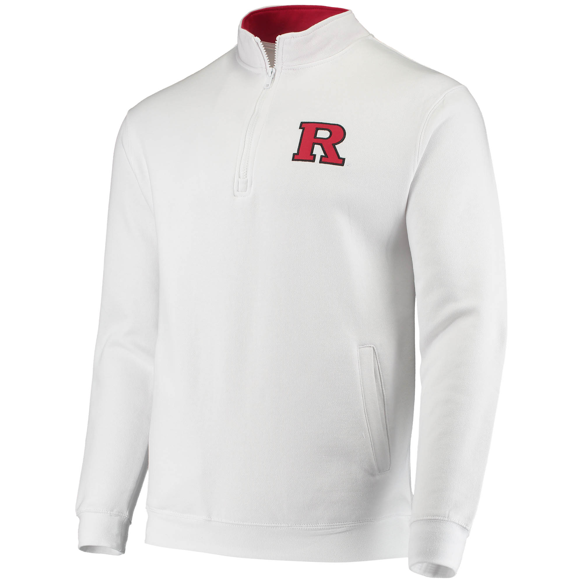 Men's Colosseum White Rutgers Scarlet Knights Tortugas Logo Quarter-Zip Jacket - Image 7