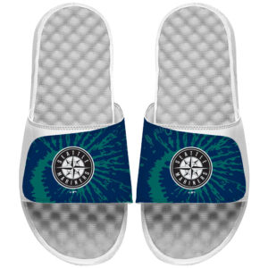 Youth ISlide White Seattle Mariners Tie Dye Slide Sandals