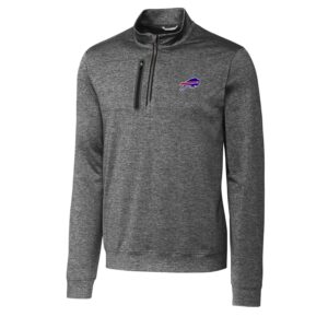 Men's Cutter & Buck Gray Buffalo Bills Big & Tall Stealth Quarter-Zip Pullover Jacket