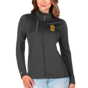 Women's Antigua Charcoal/Silver San Diego Padres Generation Full-Zip Jacket