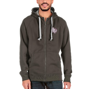 Men's Antigua Charcoal Texas Southern Tigers Victory Full-Zip Hoodie