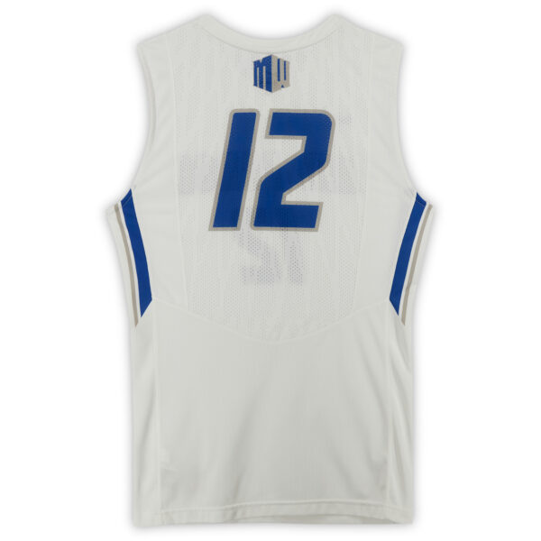 Air Force Falcons Nike Team-Issued #12 White Gray & Royal Jersey from the Basketball Program - Size L - Image 5