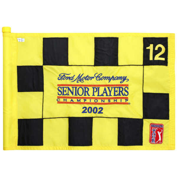 PGA TOUR Event-Used #12 Checkered Pin Flag from The SENIOR PLAYERS Championship on July 11th to 14th 2002