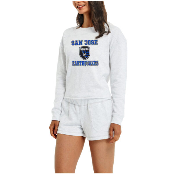 Women's Concepts Sport Cream San Jose Earthquakes Crossfield Long Sleeve Top & Shorts Set