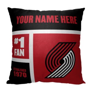 The Northwest Group Portland Trail Blazers 18'' x 18'' Colorblock Personalized Throw Pillow