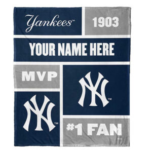 The Northwest Group New York Yankees 50'' x 60'' Colorblock Personalized Sherpa Throw