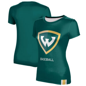 Women's Green Wayne State Warriors Baseball T-Shirt