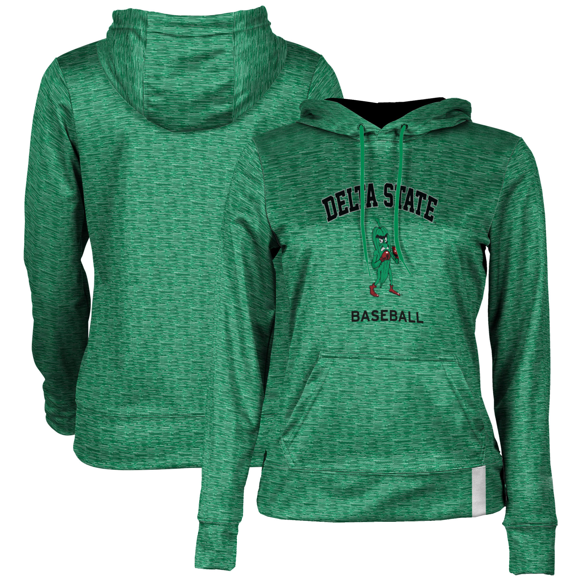 Women's Green Delta State Statesmen Baseball Pullover Hoodie