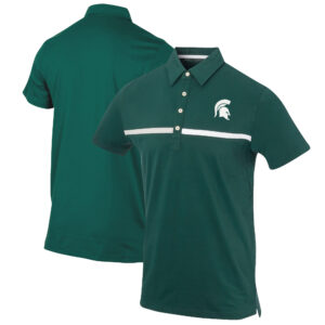 Men's Green Michigan State Spartans Color Blocked Stretch Polo