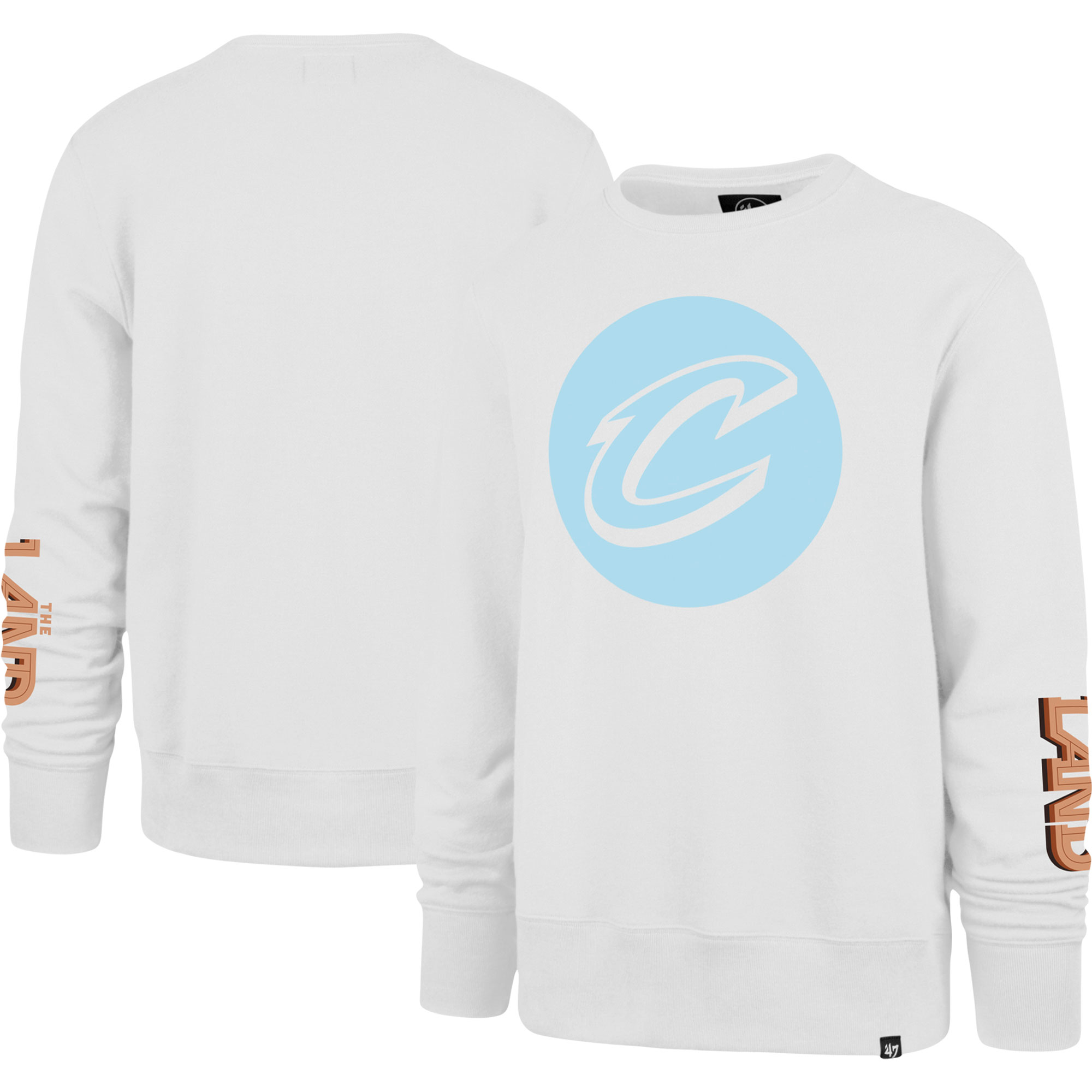 Men's '47 White Cleveland Cavaliers 2022/23 City Edition Two-Peat Headline Pullover Sweatshirt