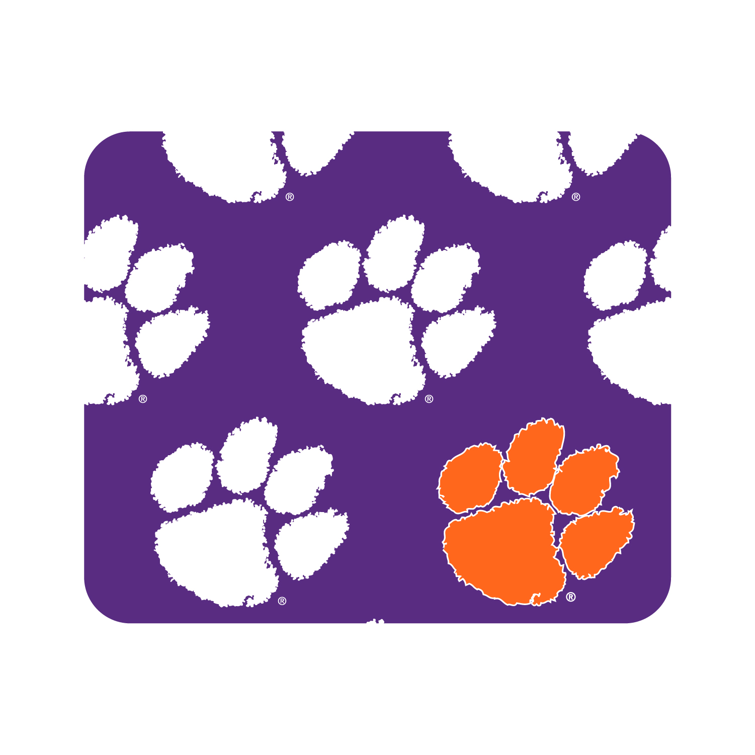Purple Clemson Tigers Echo Logo Mouse Pad - Image 2