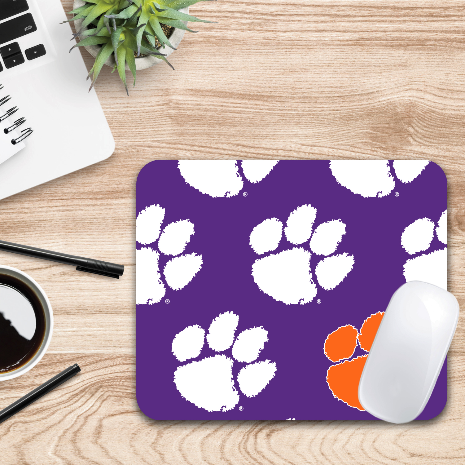 Purple Clemson Tigers Echo Logo Mouse Pad - Image 5