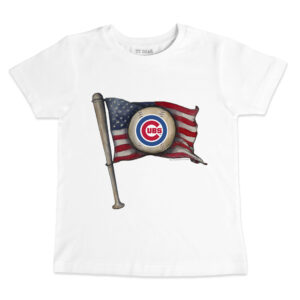 Infant Tiny Turnip White Chicago Cubs Baseball Flag T-Shirt