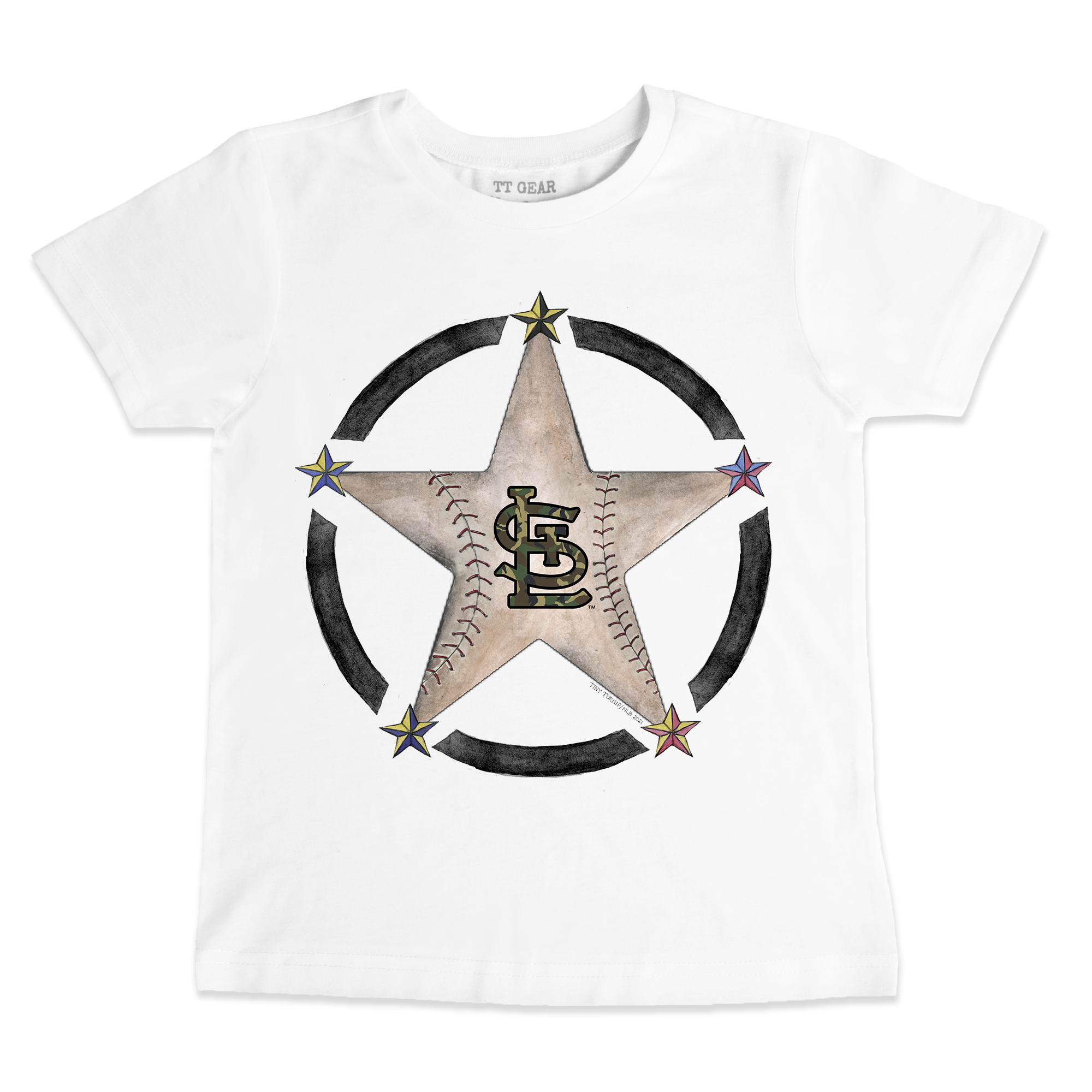 Toddler Tiny Turnip White St. Louis Cardinals Military Star T-Shirt
