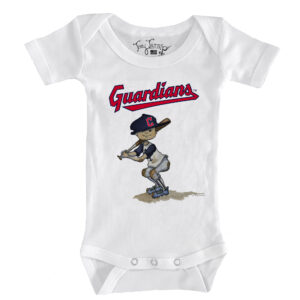 Infant Tiny Turnip White Cleveland Guardians Slugger Bodysuit