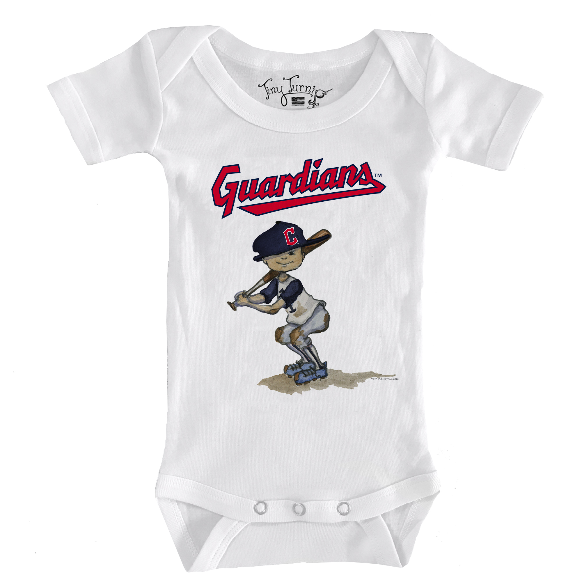 Infant Tiny Turnip White Cleveland Guardians Slugger Bodysuit