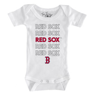 Infant Tiny Turnip White Boston Red Sox Stacked Bodysuit