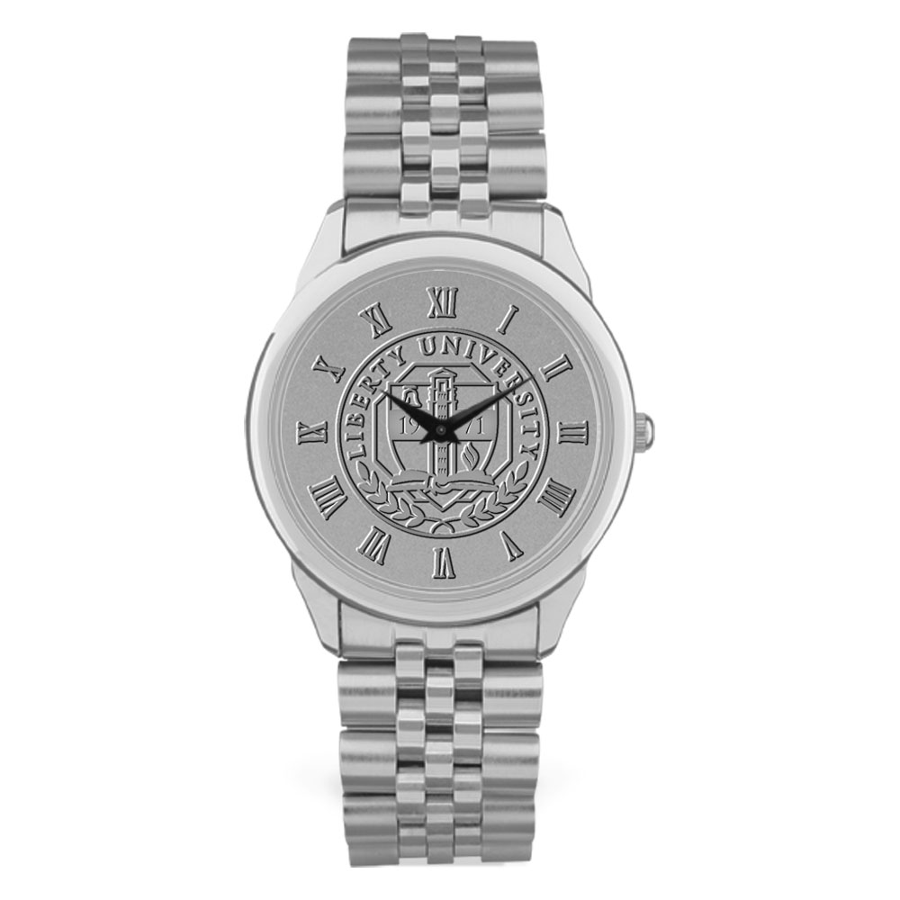 Silver Liberty Flames Medallion Rolled Link Bracelet Wristwatch