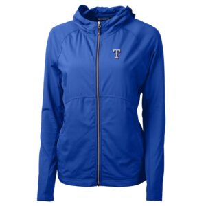 Women's Cutter & Buck Royal Texas Rangers Adapt Eco Knit Full-Zip Jacket