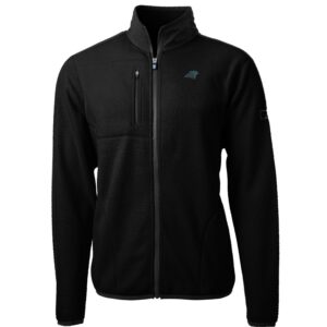 Men's Cutter & Buck Black Carolina Panthers Cascade Eco Sherpa Fleece Full-Zip Jacket