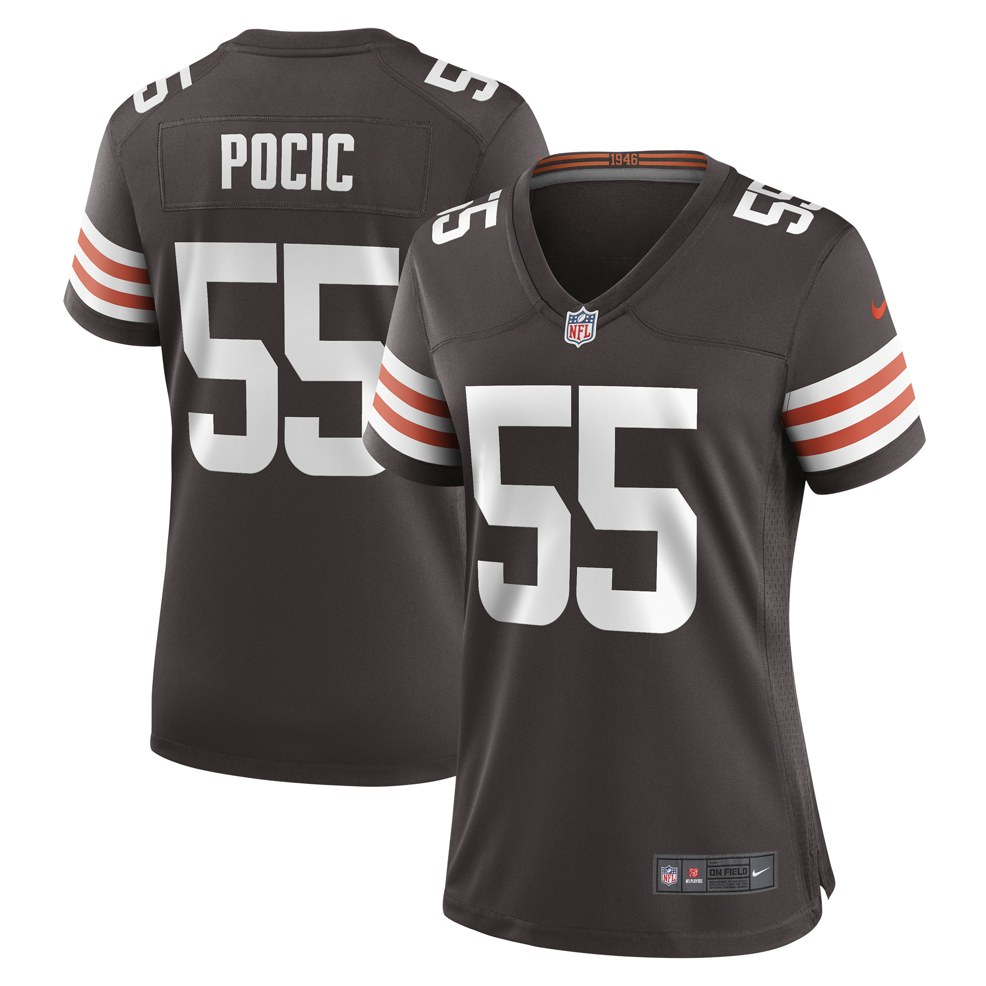Women's Nike Ethan Pocic Brown Cleveland Browns Game Jersey - Image 10