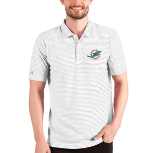 Men's Antigua White Miami Dolphins Esteem Polo