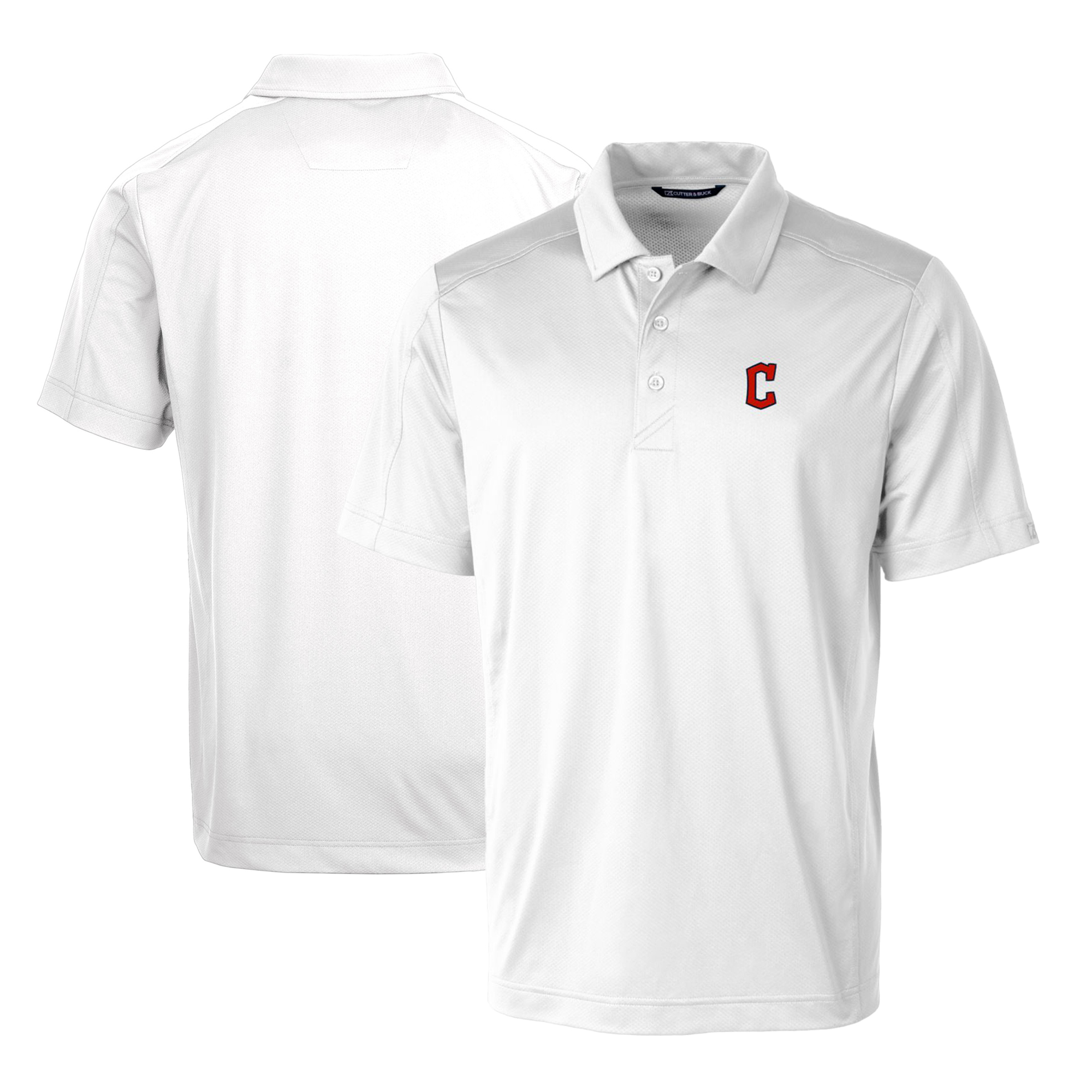 Men's Cutter & Buck White Cleveland Guardians Prospect Textured Stretch Polo - Image 2