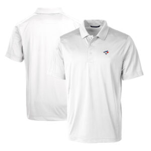 Men's Cutter & Buck White Toronto Blue Jays Prospect Textured Stretch Polo
