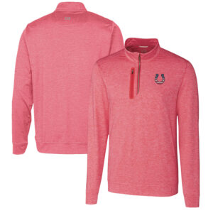 Men's Cutter & Buck Heathered Cardinal Indianapolis Colts Stealth Quarter-Zip Pullover Top