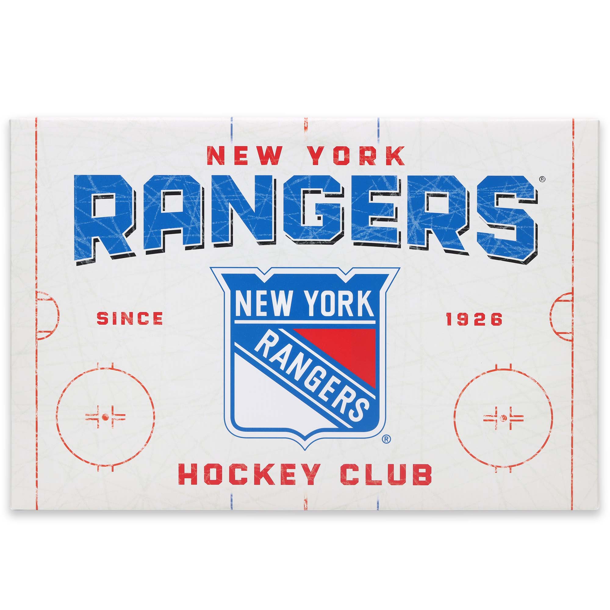 New York Rangers 15.2'' x 22.8'' Rink Canvas