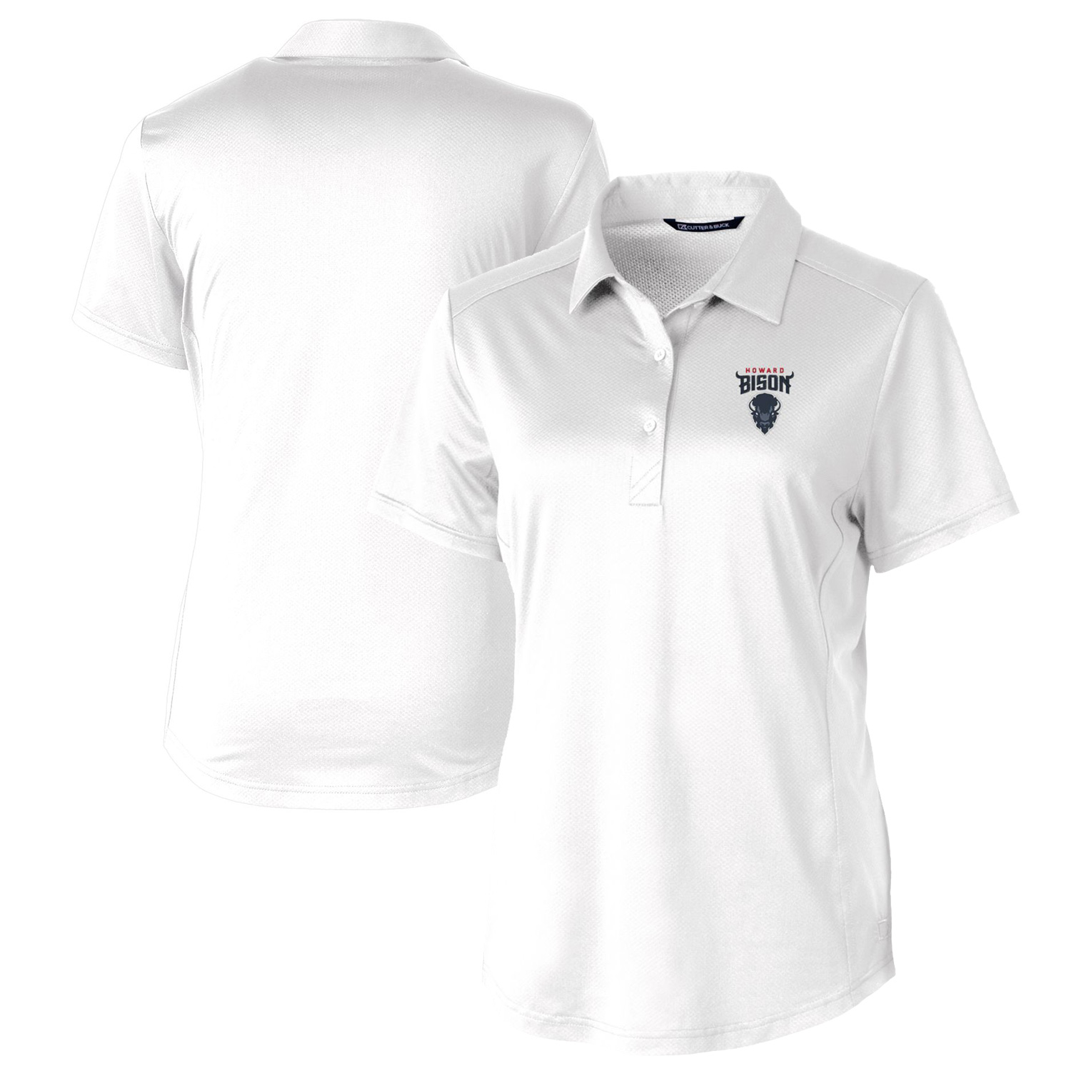 Women's Cutter & Buck White Howard Bison Prospect Textured Stretch Polo - Image 5