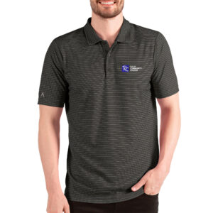 Men's Antigua Heathered Black Tulsa Community College Esteem Polo
