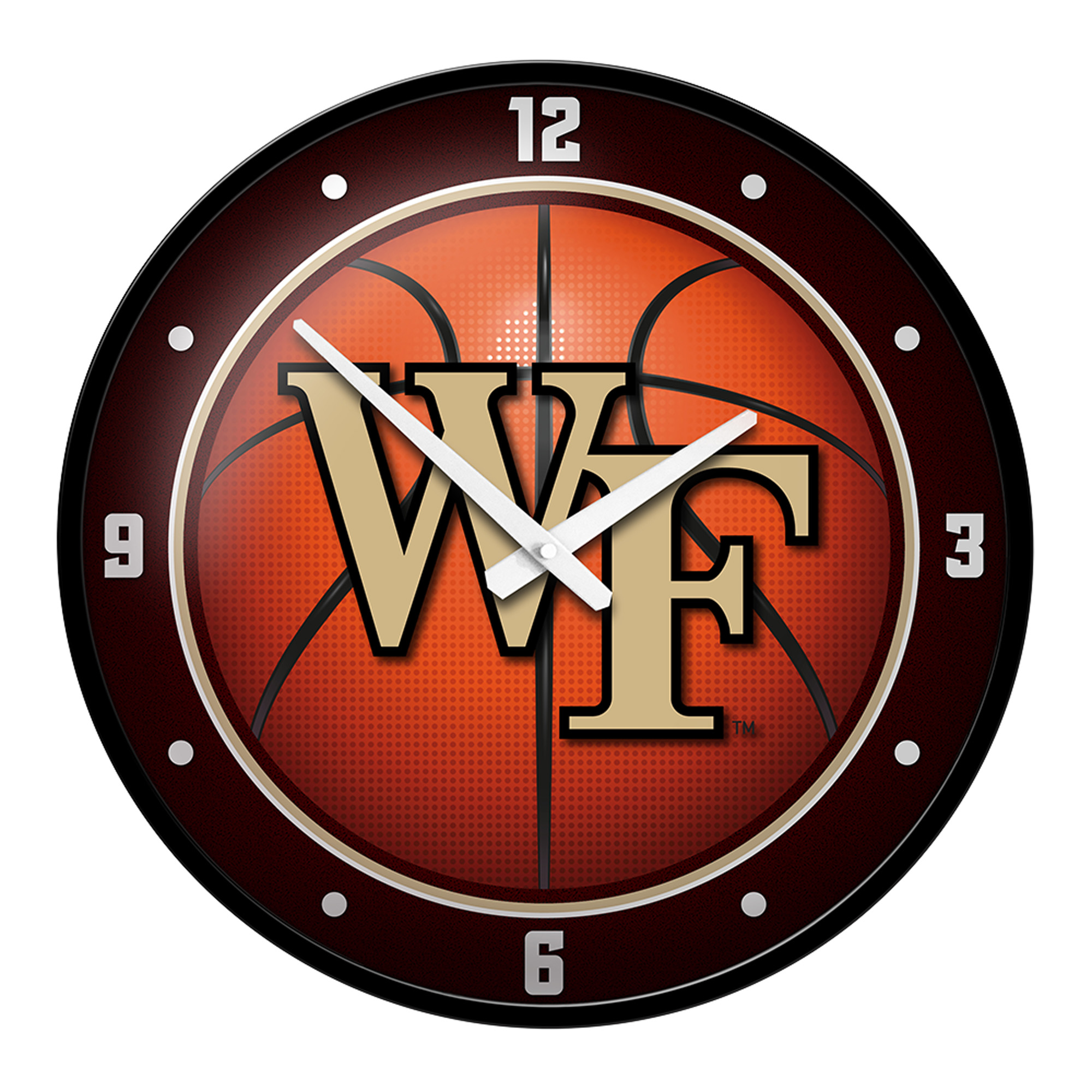Orange Wake Forest Demon Deacons Basketball Modern Disc Wall Clock - Image 8