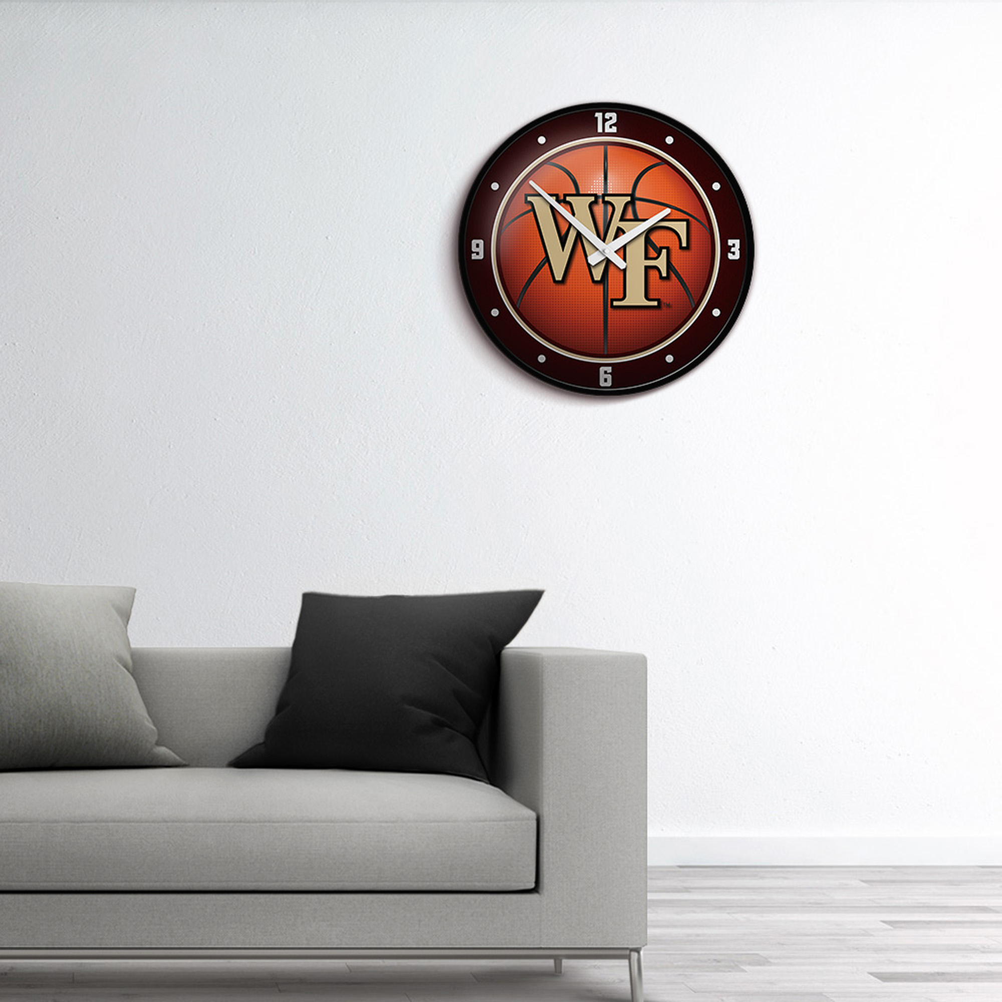 Orange Wake Forest Demon Deacons Basketball Modern Disc Wall Clock - Image 6