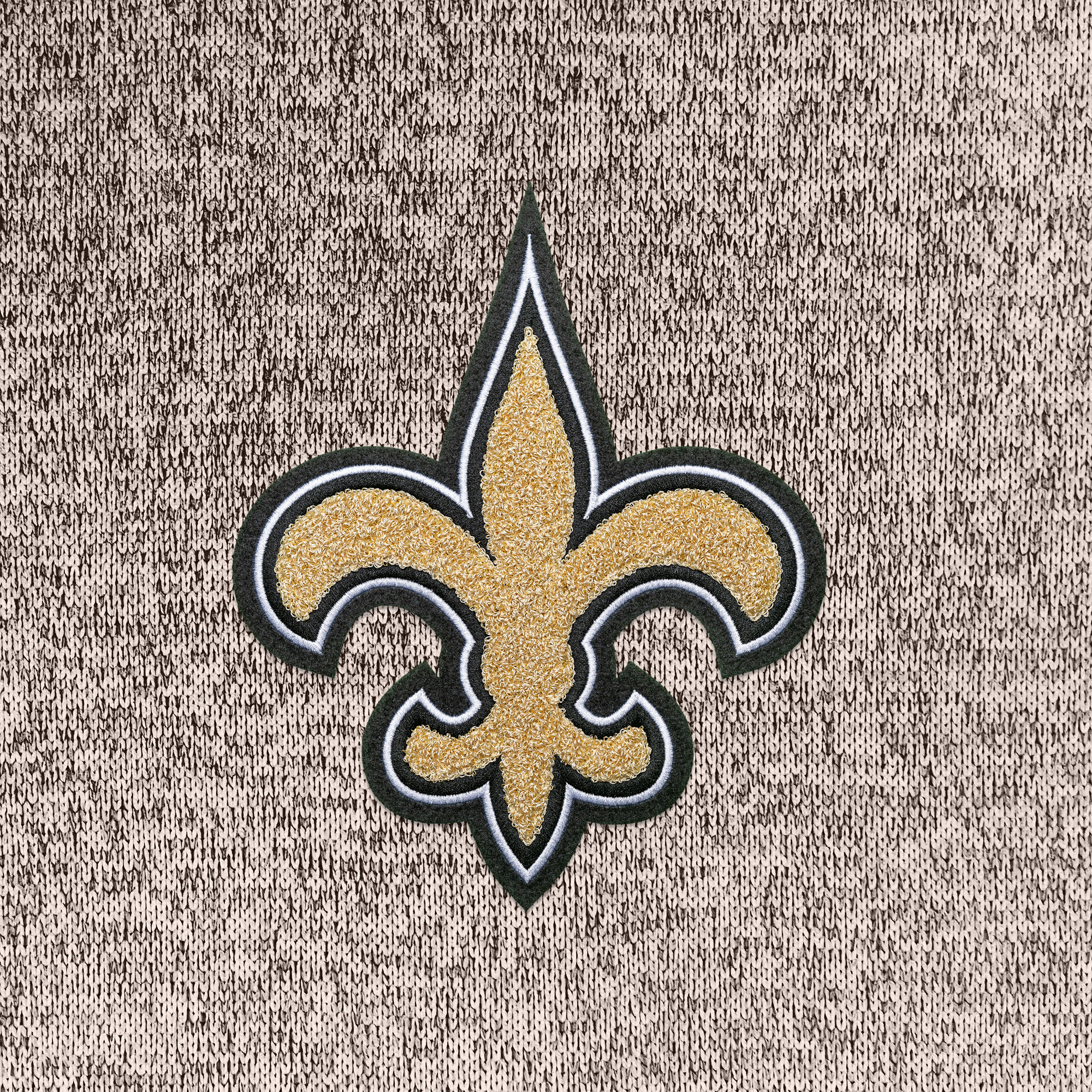 Men's Antigua Oatmeal New Orleans Saints Absolute Chenille Pullover Hoodie - Image 4