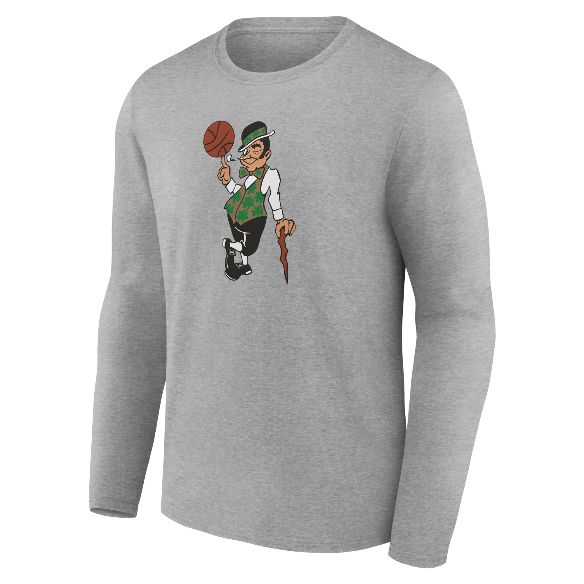 Men's Gray Boston Celtics Alternate Logo Long Sleeve T-Shirt - Image 6