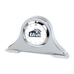 Silver New Hampshire Wildcats Logo Napoleon Desk Clock