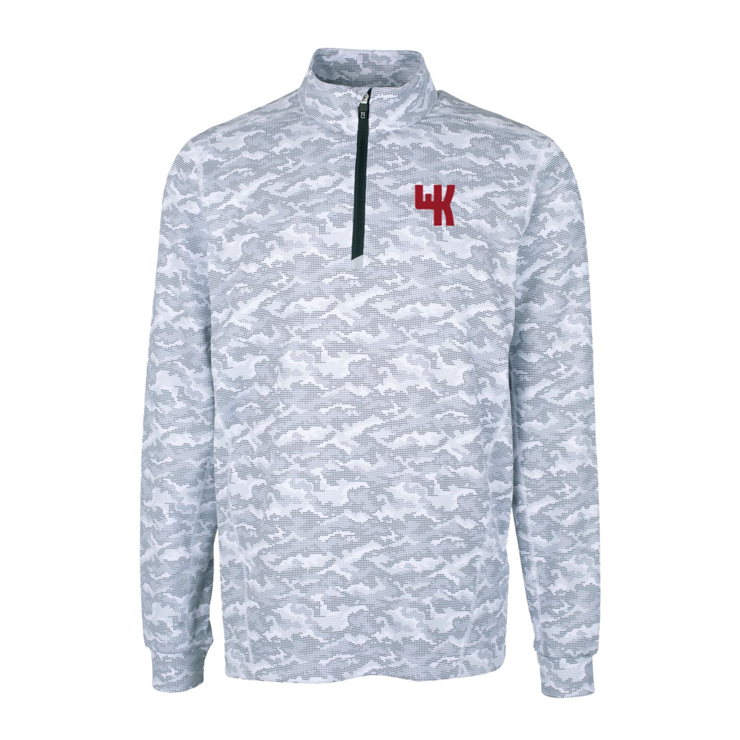 Men's Cutter & Buck Charcoal Western Kentucky Hilltoppers Vault Big & Tall Traverse Camo Print Stretch Quarter-Zip Pullover Top - Image 3