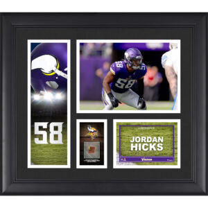 Jordan Hicks Minnesota Vikings Framed 15" x 17" Player Collage with a Piece of Game-Used Ball