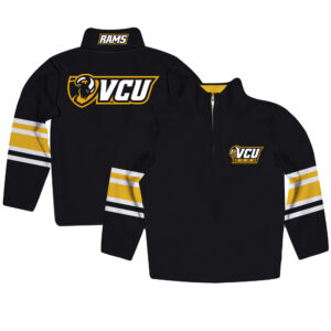 Youth Black VCU Rams Team Logo Quarter-Zip Pullover Sweatshirt