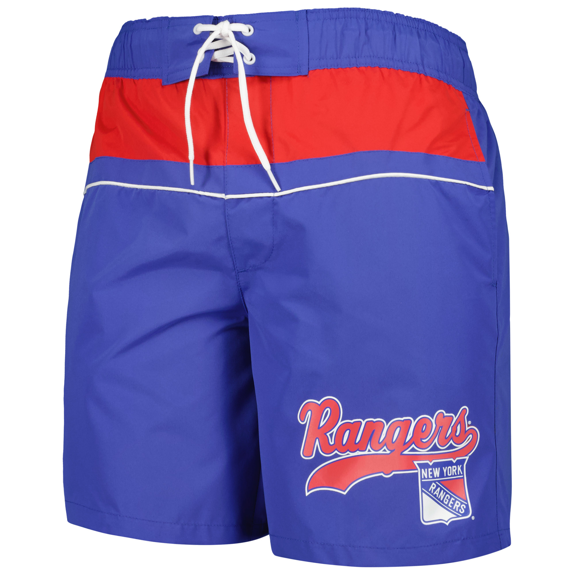 Men's Starter Blue New York Rangers Freestyle Volley Swim Shorts - Image 6