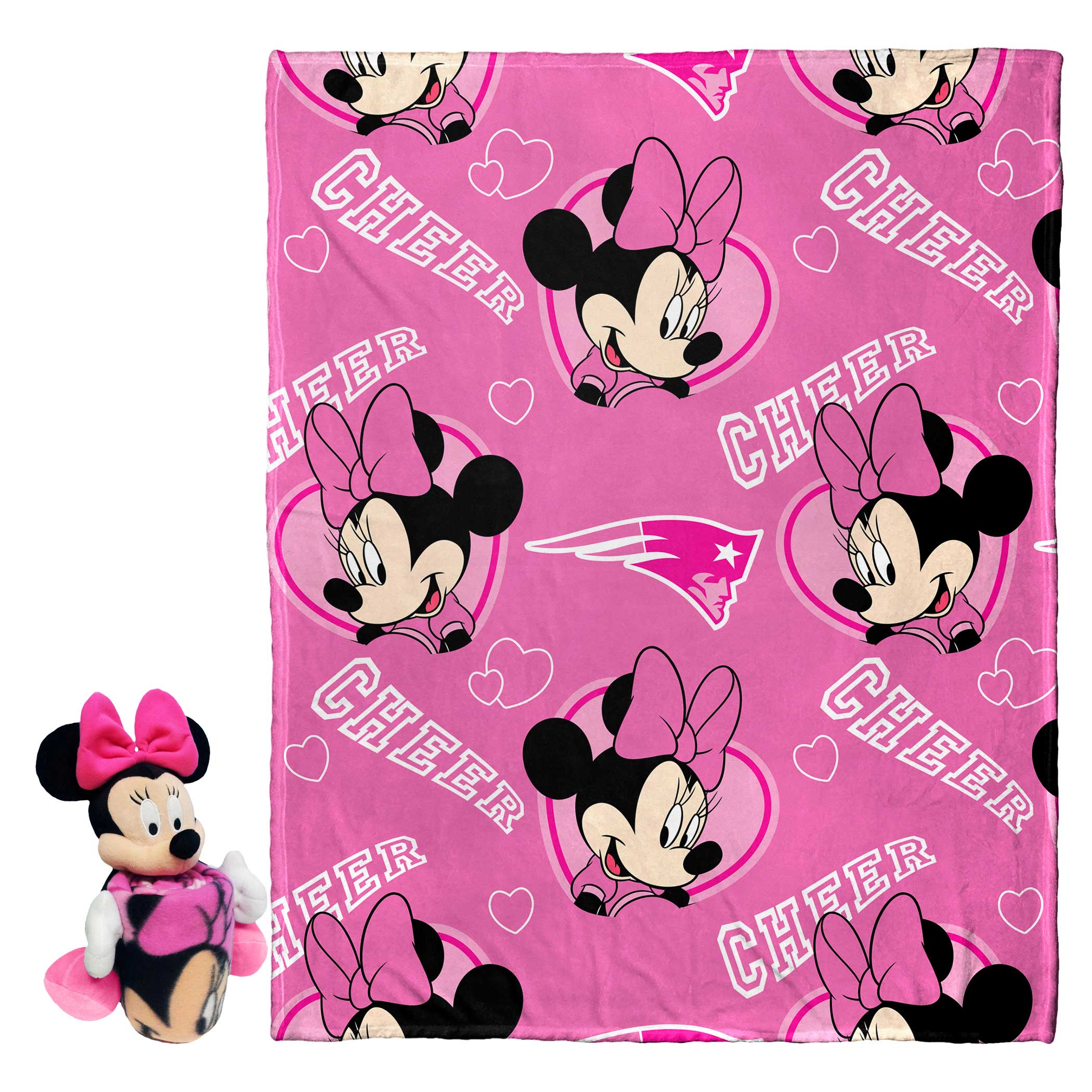 Northwest x Disney New England Patriots Minnie Hugger Pillow & Silk Touch Throw Set - Image 5
